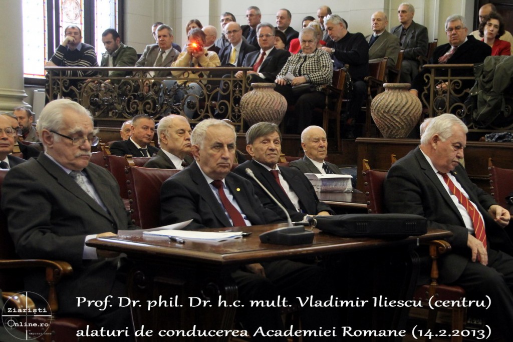 Profesorul Univ Dr  Vladimir Iliescu in plenul Academiei Romane - 14.02.2013