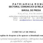 Patriarhia Romana aduce lamuriri Bisericii Ruse si opiniei publice privind Mitropolia Basarabiei