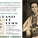 Lansarea in premiera a volumului "Cranii de lemn" si parastas la Bucuresti pentru Mota si Marin, legionarii cazuti in Spania pe frontul anticomunist