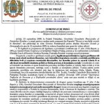 BISERICA ORTODOXA ROMANA II TRAGE DOUA PALME OFICIALE LUI BASESCU pentru Raportul "Circ, Sex si Droguri". COMUNICAT al PATRIARHIEI ROMANE