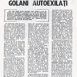 Golani autoexilati. Sorin Dragoi si Alina Teodorescu, Victor Roncea si Bogdan Ghyarmat, Alexandru Babos, presedintele Asociatiei Studentilor Arhitecti (ASA). Un articol de acum 19 ani, de Bogdan Miulescu. DOCUMENT