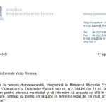 Iata ca Ministerul de Externe da semne ca incearca sa-si faca datoria in Cazul Manolescu, ambasadorul Romaniei “pe langa” UNESCO. DOC MAE