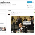 EBA l-a prezentat pe tatal ei, “dictatorul Traian Basescu”, pe Twitter, impreuna cu Angela Merkel. FOTO