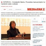 INTERVIU MEDIAFAX cu profesorul Constantin Barbu: Povestea manuscriselor lui Cantemir este o odisee