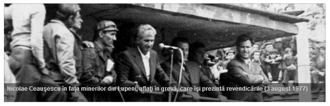 Constantin Dobre si Nicolae Ceausescu la Lupeni 1977