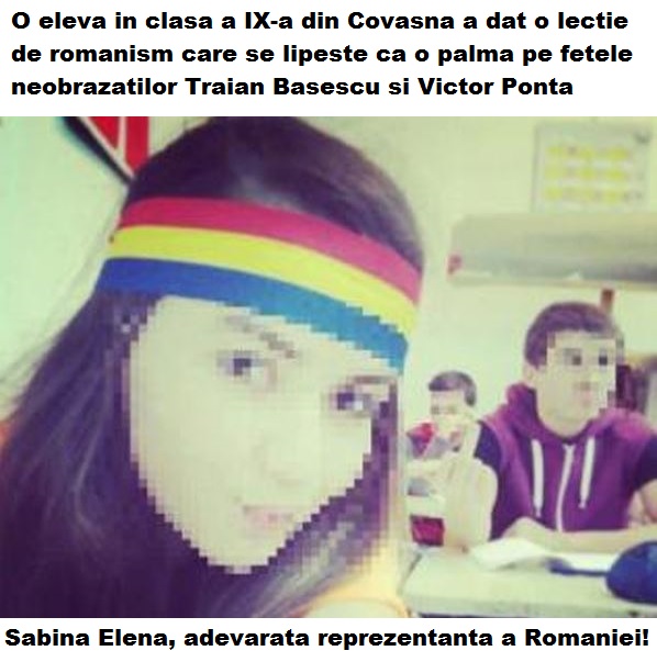 Eleva Sabina Elena din Covasna amenintata cu moartea pentru tricolor
