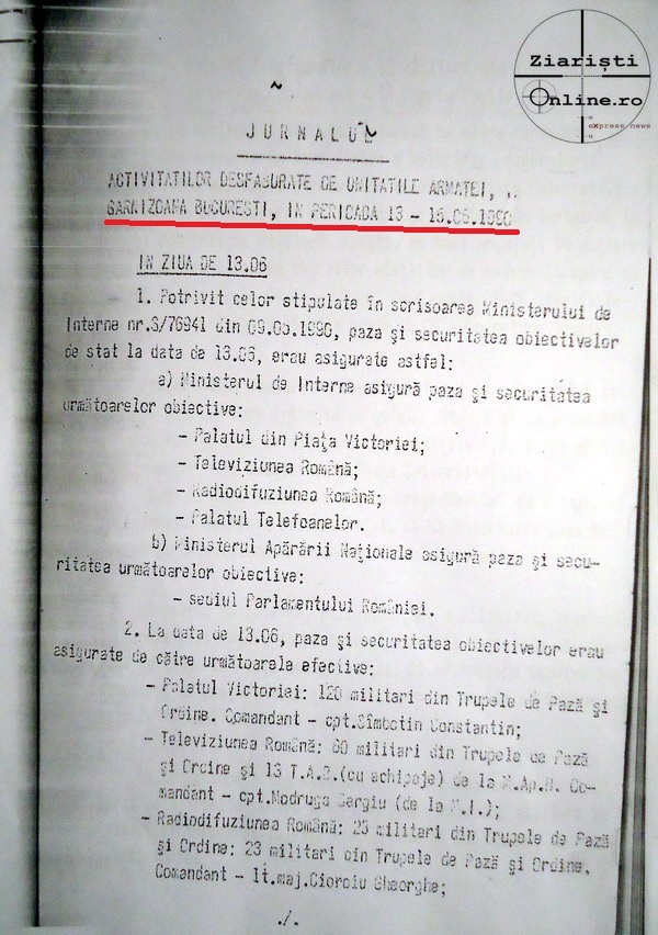 Jurnalul Garnizoanei Bucuresti 13 - 15 iunie 1990 Ziaristi Online Roncea Ro 1