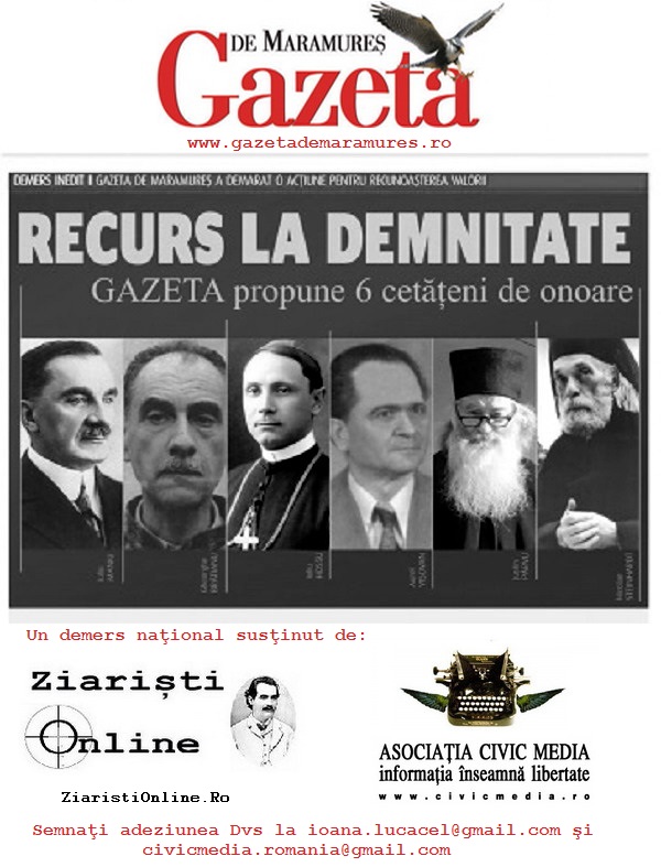 Gazeta de Maramures - Civic Media - Ziaristi Online pentru Parintele Justin, Ghe I Bratianu - Cetateni de Onoare