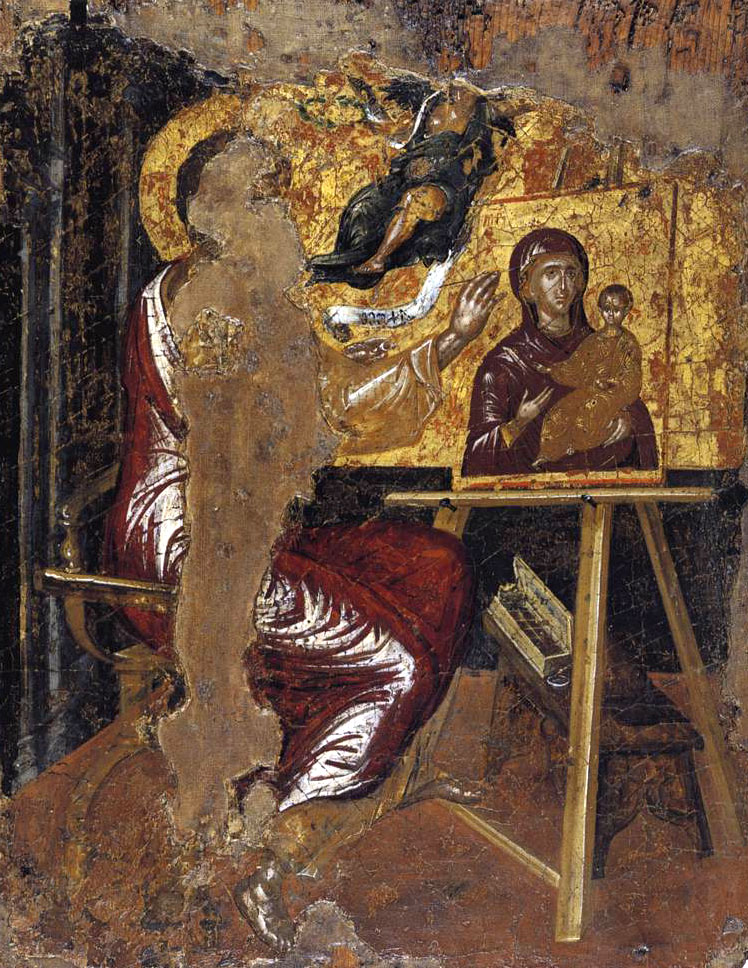 Sfantul Apostol Luca in timp ce picteaza o icoana a Maicii Domnului. Icoana realizata de El Greco – Domenikos Theotokopolous in 1567, la varsta de 26 de ani, si aflata in Muzeul Benaki din Atena (Sursa: crestinortodox.ro)