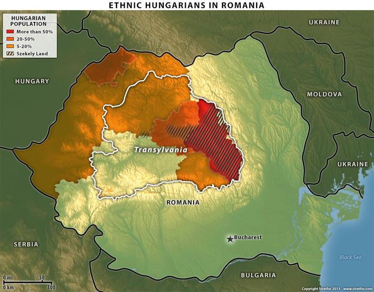Stratfor - etnicii-maghiari-din-Romania-localizarea-teritoriala