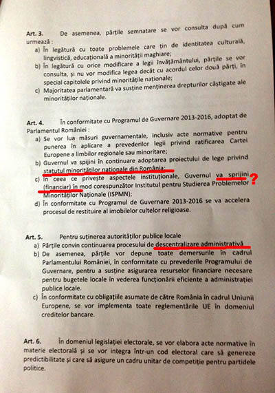 Acord tradarea Romaniei UDMR PSD 2 Feb 2014