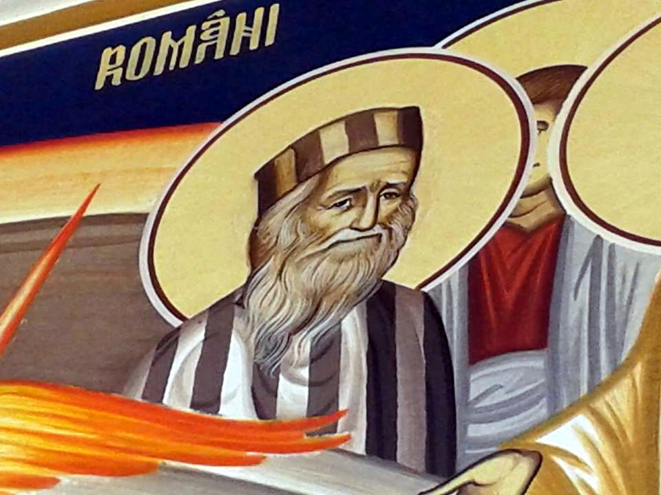 Parintele Justin Parvu pictat intr-o Sfanta Manastire la Sfintii Romani - Foto via Roncea Ro