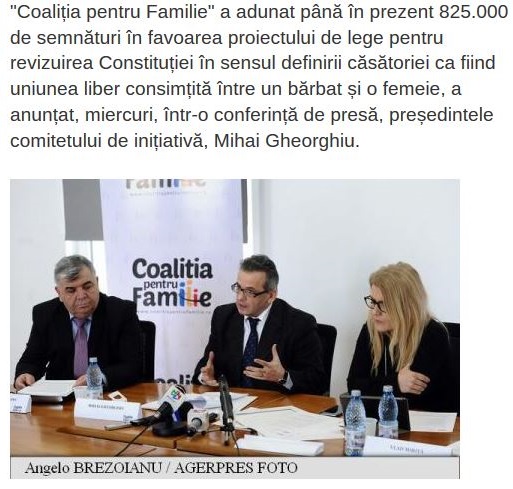 Coalitia pentru Familie - Mihai Gheorghiu - Liana Stanciu - 825.000 de semnaturi