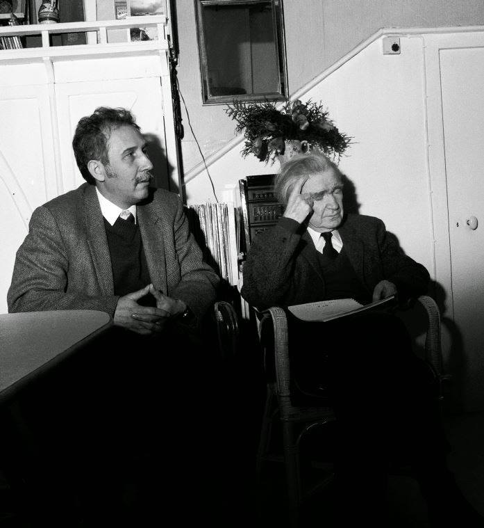 Marin Sorescu si Emil Cioran - Foto Alexandre Vajaianu -Paris, Ian 1990