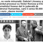 Cum au câștigat EVZ și Victor Roncea bătălia în Instanță cu GDS și Liiceanu reușind să apere libertatea presei și a cuvântului în România. DOCUMENTELE PROCESULUI